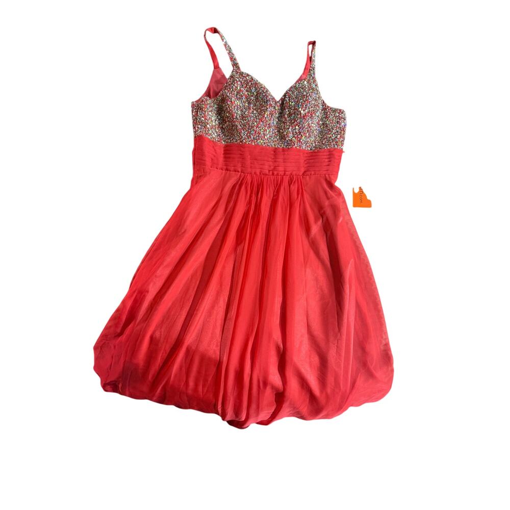 DreamProm Coral Rhinestone Beaded Prom/Formal Dress - Size 16 - NWT